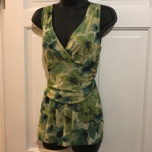 Sleeveless Mesh VNeck Top